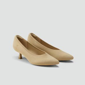 Vivaia Pointed Toe Kitten Heels - Color Almond Size 38.5 (7.5 US)